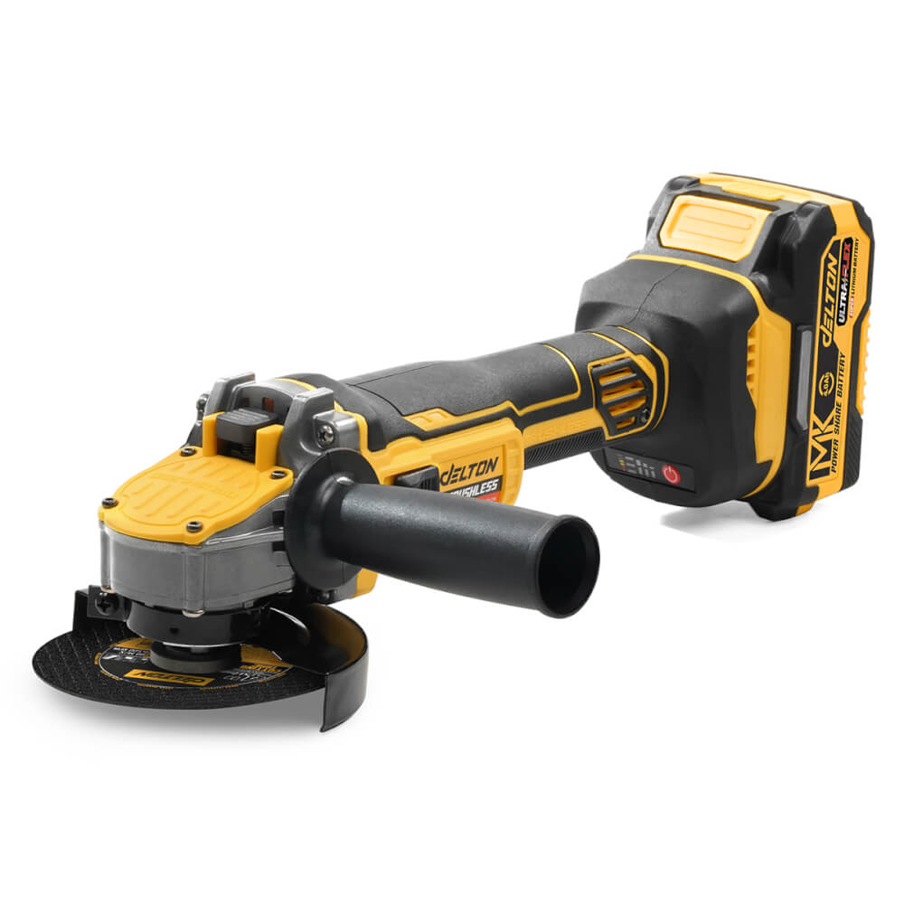 เครื่องเจียรไร้สาย (พร้อมแบตเตอรี่ MK-SERIES) DELTON รุ่น DXR-119 4 นิ้ว 20 โวลต์